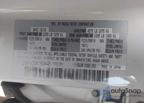 2019 Mazda Cx-5 Grand Touring z USA, uszkodzony, nr VIN JM3KFADM3K1508445